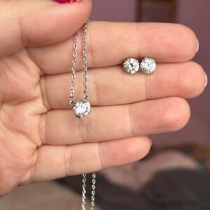 Swarovski Constella Silver Necklace and Earring Set
